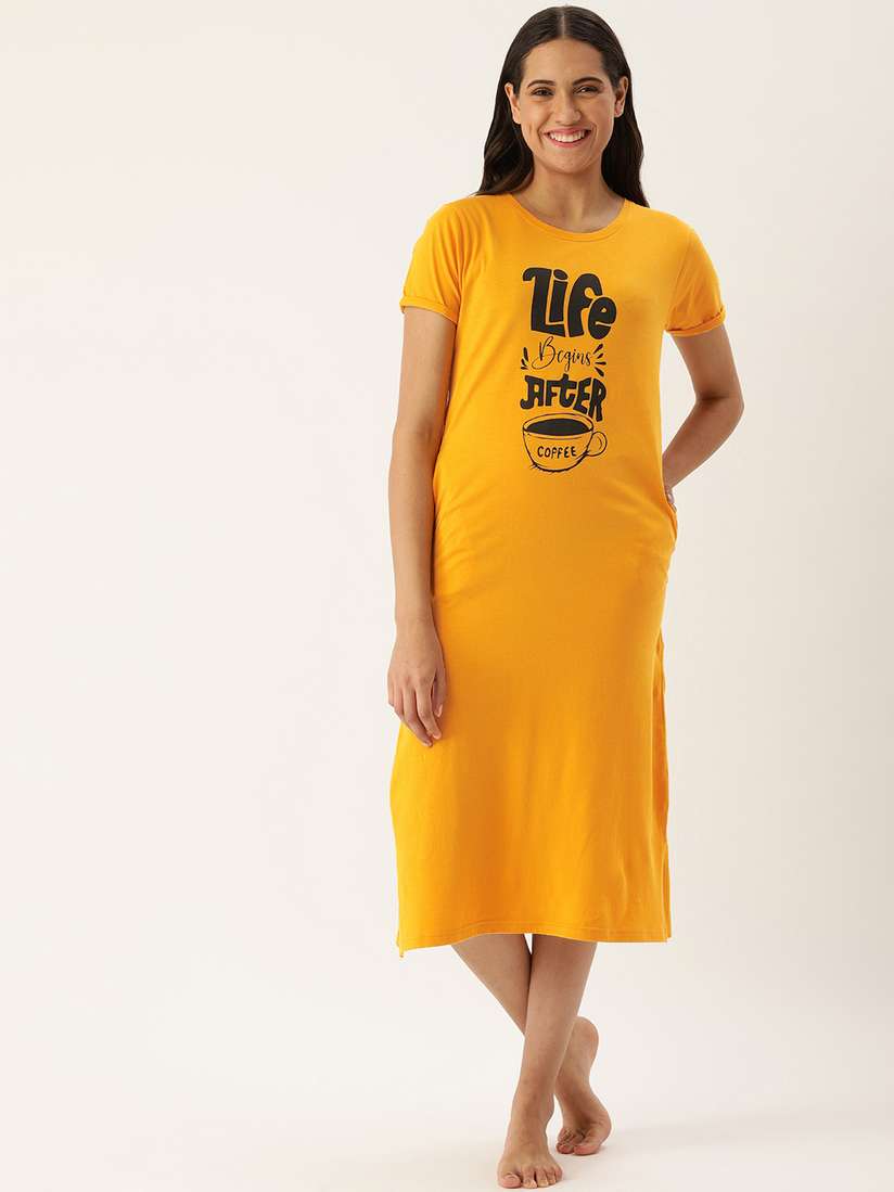 Slumber Jill Yellow Night Dress Slumber Jill DLSJ054 Sky Casper