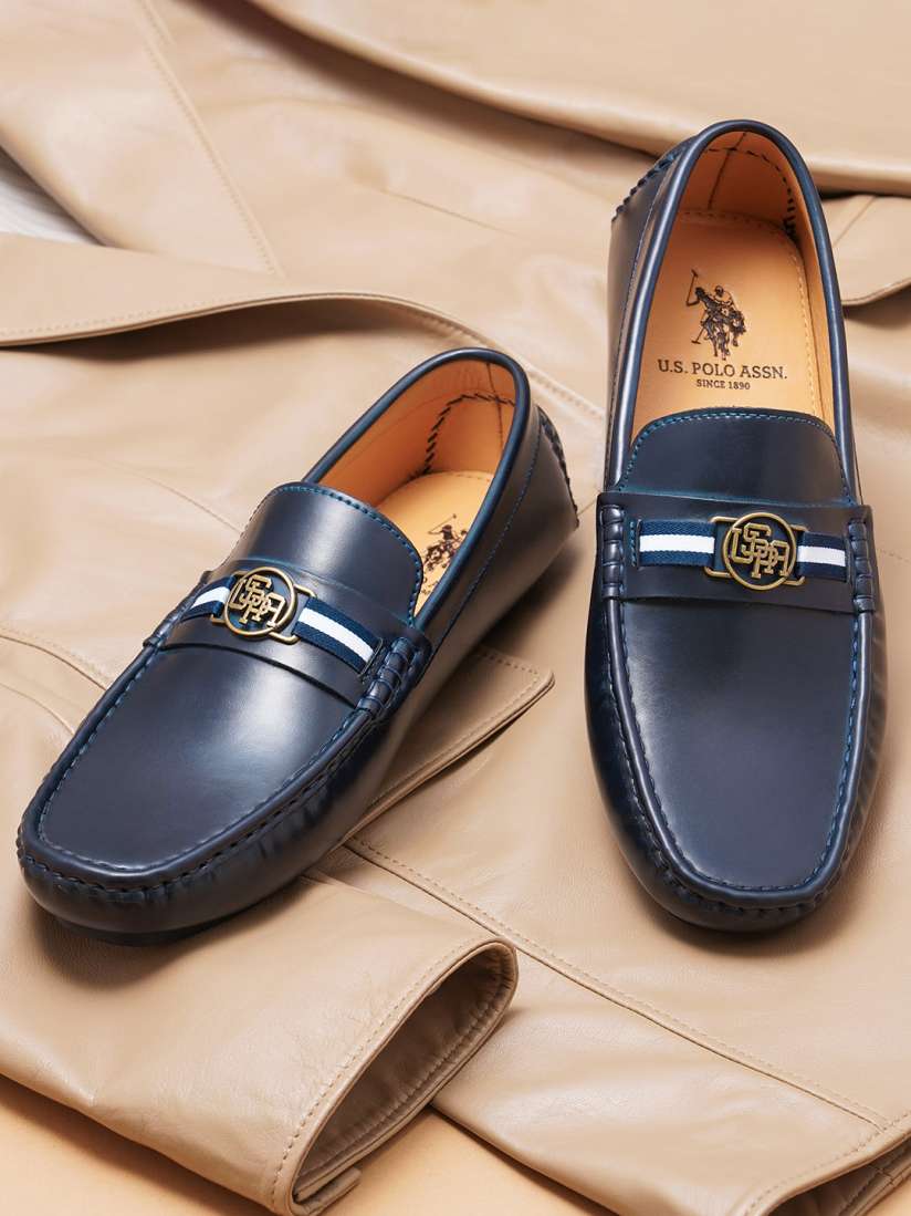 Navy blue polo loafers 2025