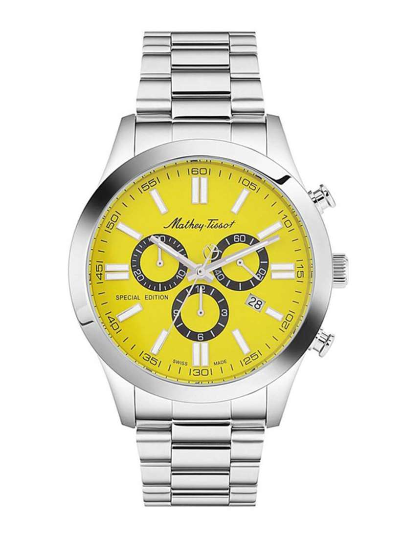 Buy Mathey Tissot Men Swiss Made Special Edition Chronograph Yellow Dial Watch H455CHJ Watches for Men 20876324 Myntra