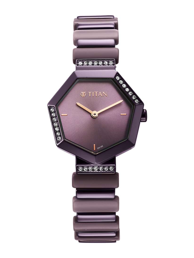 Buy Titan Women Purple Brass Dial Purple Bracelet Style Straps Analogue Watch Watches for Women 20878806 Myntra