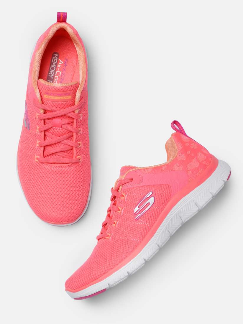 Skechers memory foam pink sales