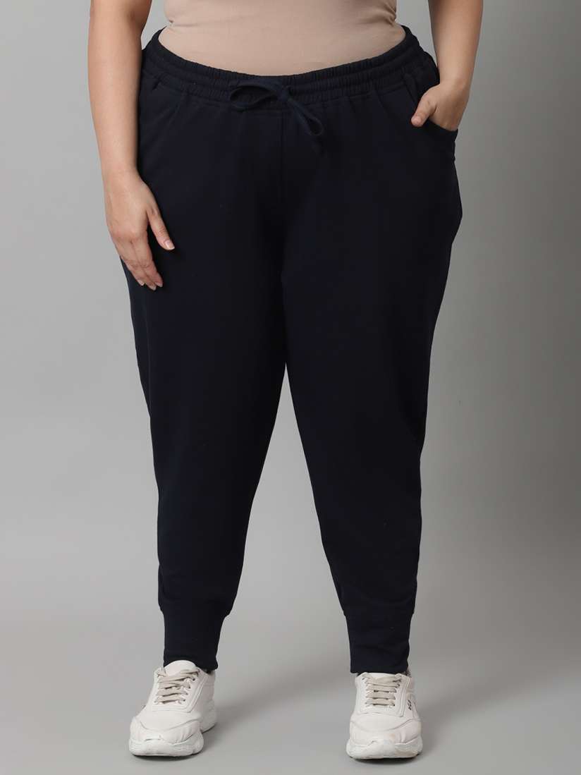 Buy Rute Women Blue Plus Size Cotton Joggers Track Pants for Women 20891310 Myntra