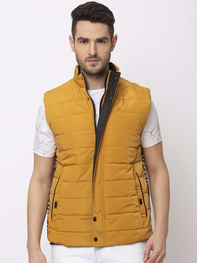 Mustard yellow puffer jacket on sale