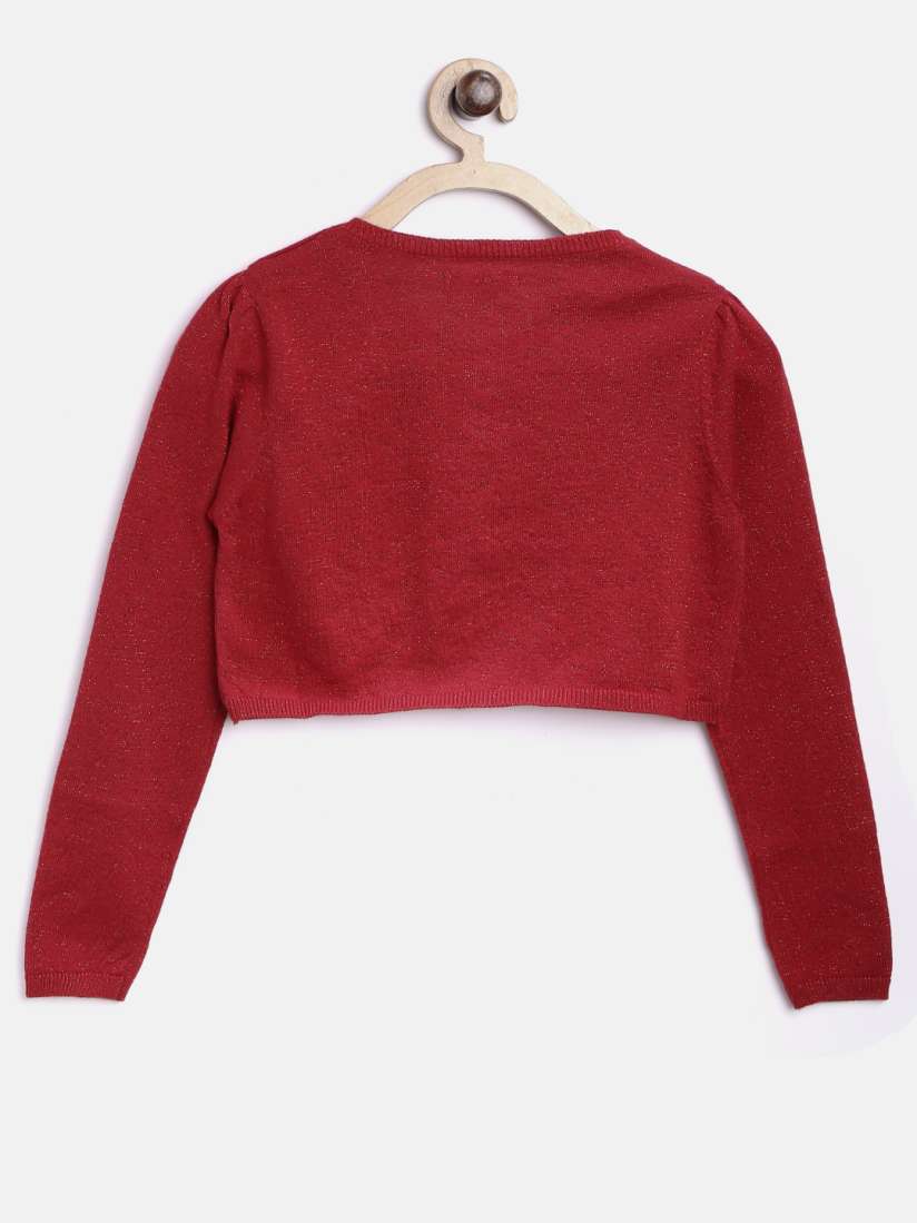Buy Nauti Nati Girls Red Shimmer Shrug Shrug for Girls 2089192 Myntra