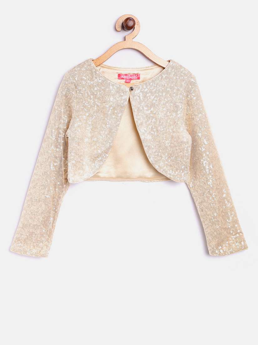 Golden shrug for baby girl on sale