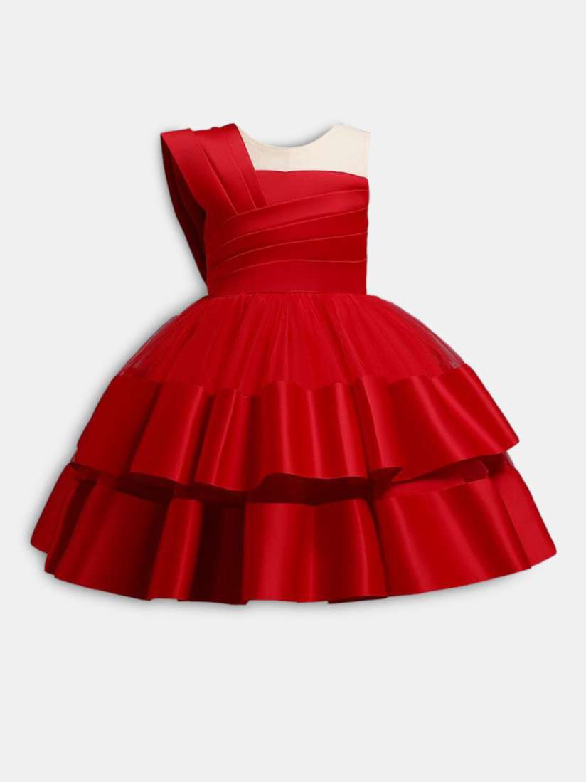 Buy Hopscotch Girls Red One Shoulder Fit And Flare Dress Dresses for Girls 20893068 Myntra