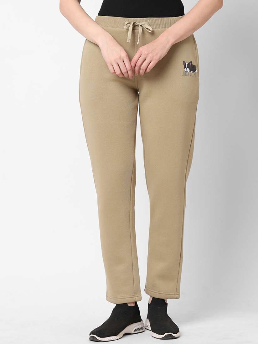 Buy Sweet Dreams Women Khaki Fleece Track Pants Track Pants for Women 20894966 Myntra