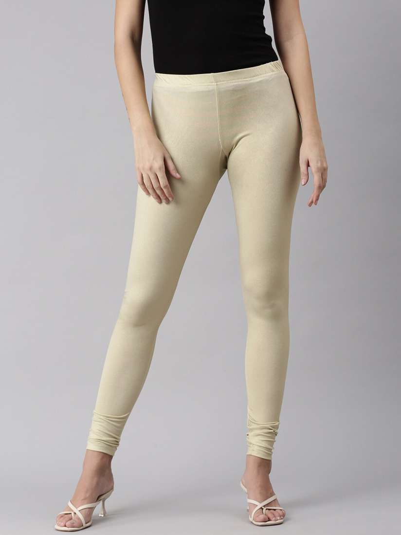 Buy SHOWOFF Gold Toned Solid Churidar Length Leggings Leggings for Women 20897128 Myntra