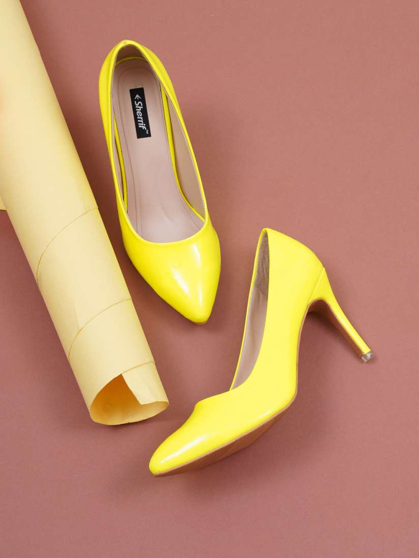 Buy Sherrif Shoes Yellow Party Stiletto Pumps Heels for Women 20907070 Myntra