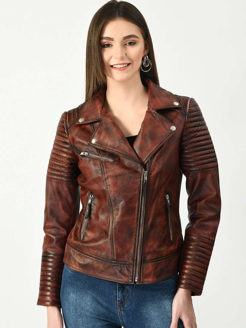 Myntra leather jackets for womens clearance