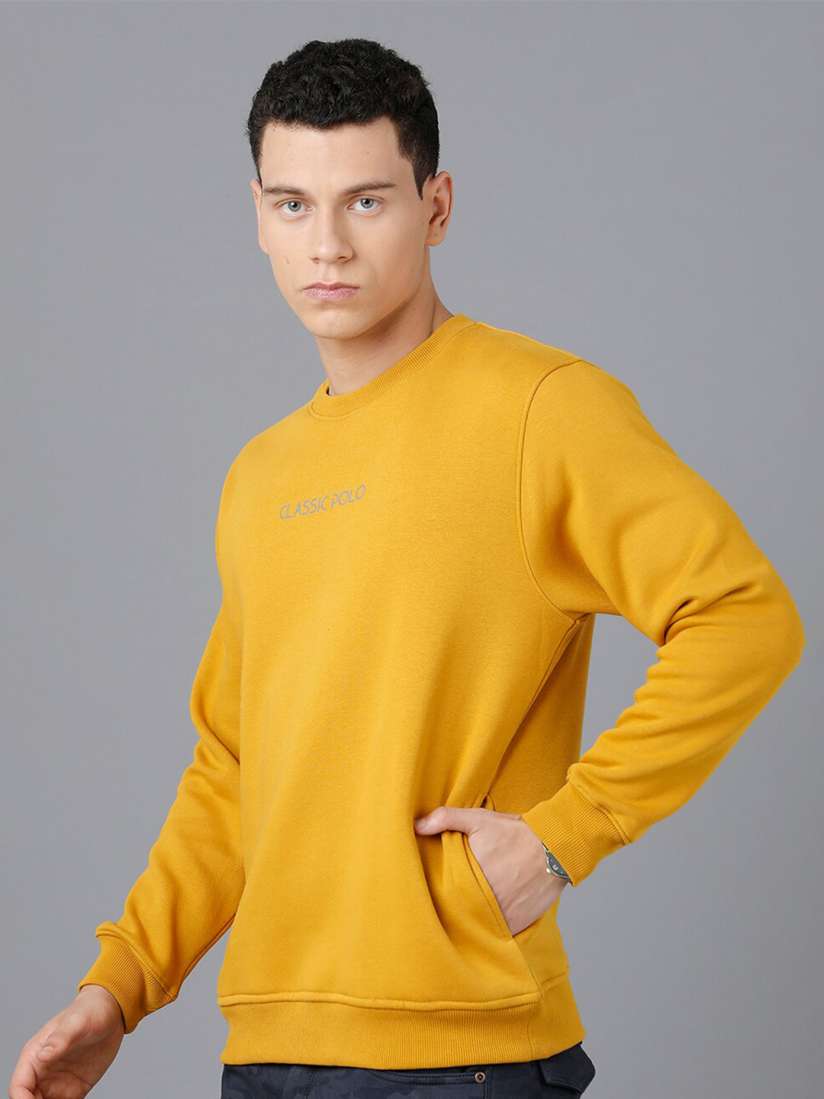 Buy Classic Polo Men Yellow Cotton Sweatshirt Sweatshirts for Men 20909192 Myntra