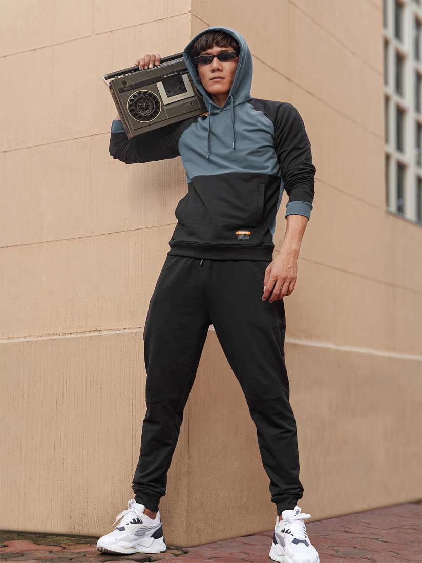 Grey hoodie and joggers co ord set top