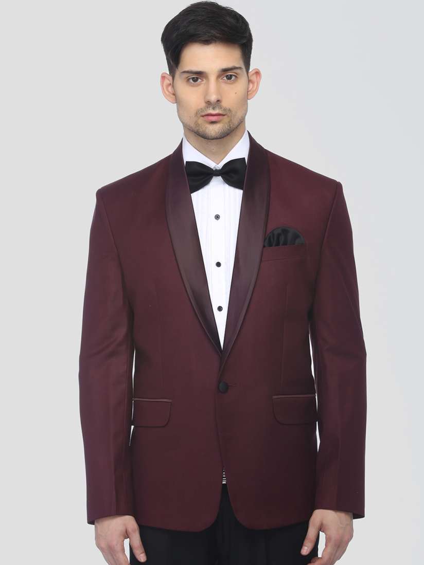 Maroon tuxedo blazer on sale