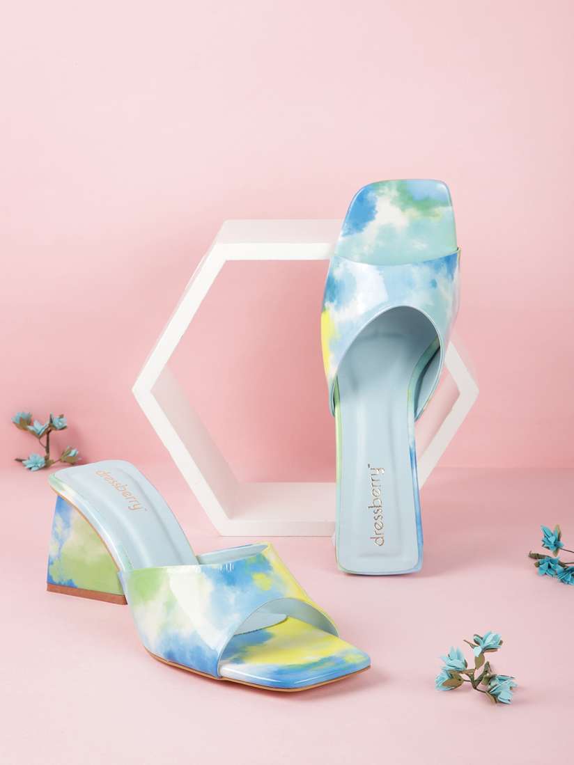 Buy DressBerry Tie Dye Print Block Heels Heels for Women 20913876 Myntra