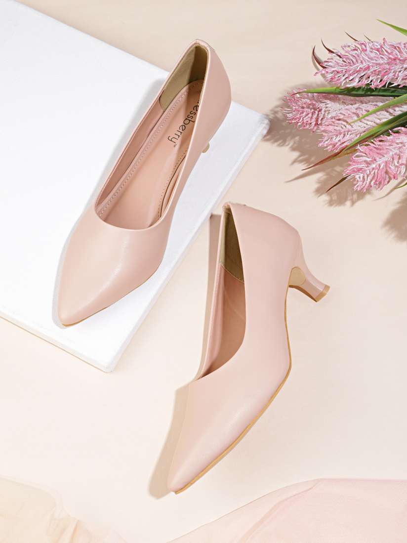 Blush kitten heel pumps discount