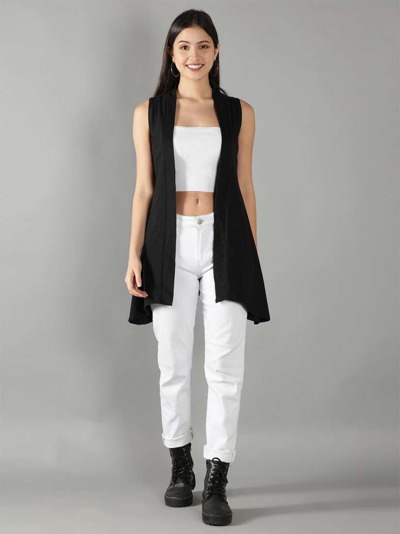 Buy Nimble Women Black Open Front Cotton Shrug Shrug for Women 20919850 Myntra