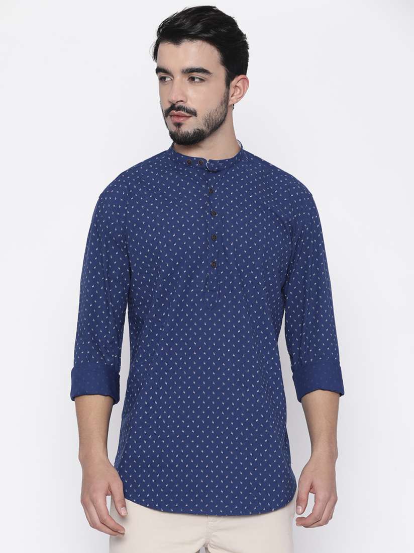 Buy British Club Men Navy Blue Printed Straight Kurta Kurtas for Men 2092413 Myntra