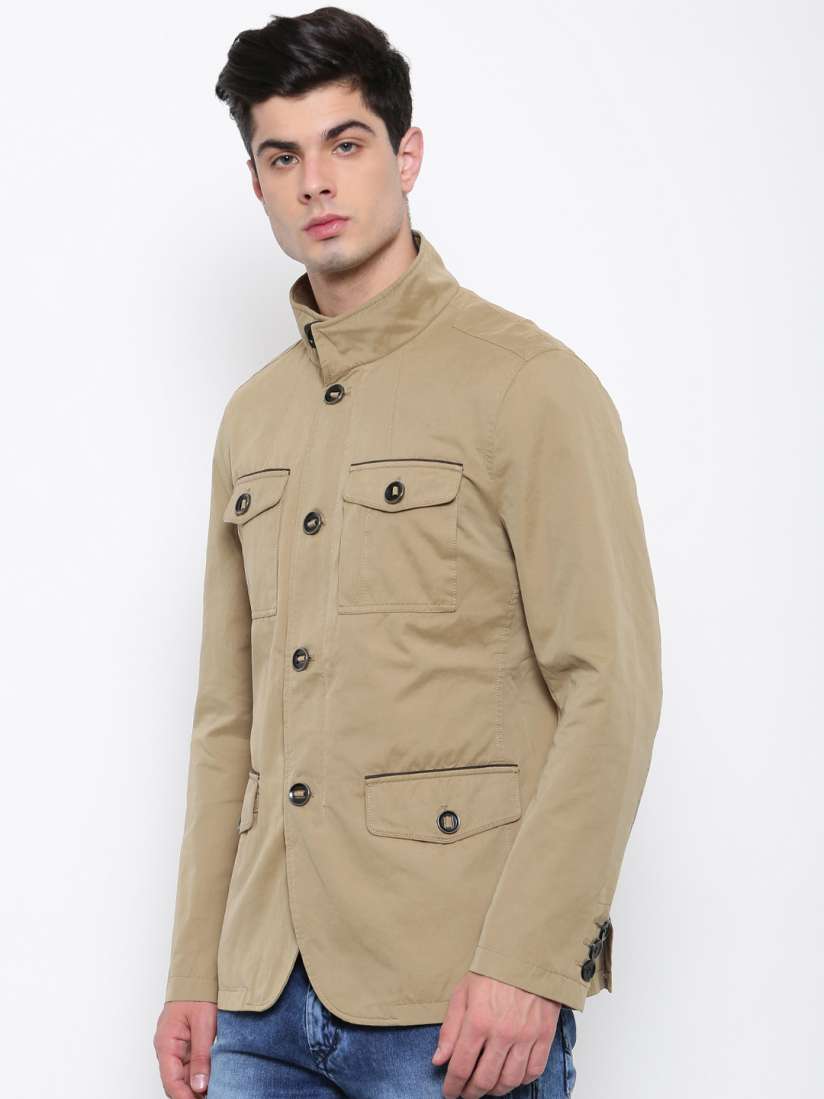 Buy U.S. Polo Assn. Men Khaki Solid Tailored Jacket Jackets for Men 2092466 Myntra