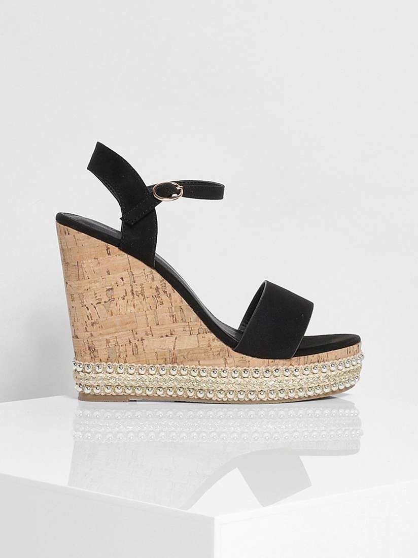 Wide Fit Boohoo Shoes Wedges Boohoo Wedges Wide Fit Shop Wide Fit Skinny  Strap Cork Wedges