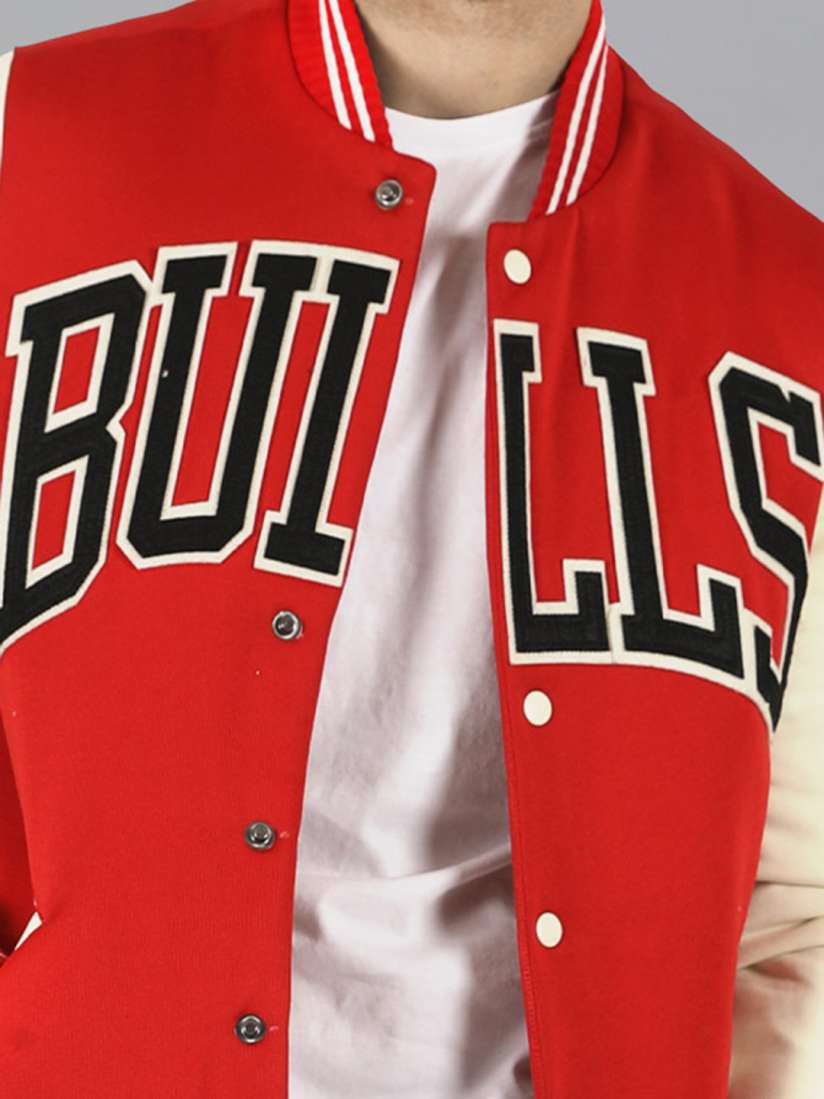 Buy NBA Men Red Chicago Bulls Typography Letterman Jacket Jackets for Men 20926678 Myntra