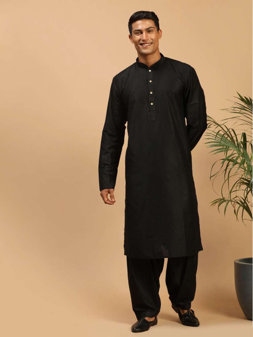 Myntra black kurta cheap