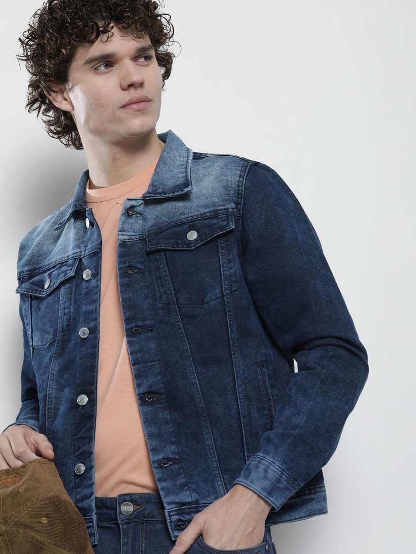 Buy The Indian Garage Co Men Blue Woven Denim Jacket Jackets for Men 20935450 Myntra