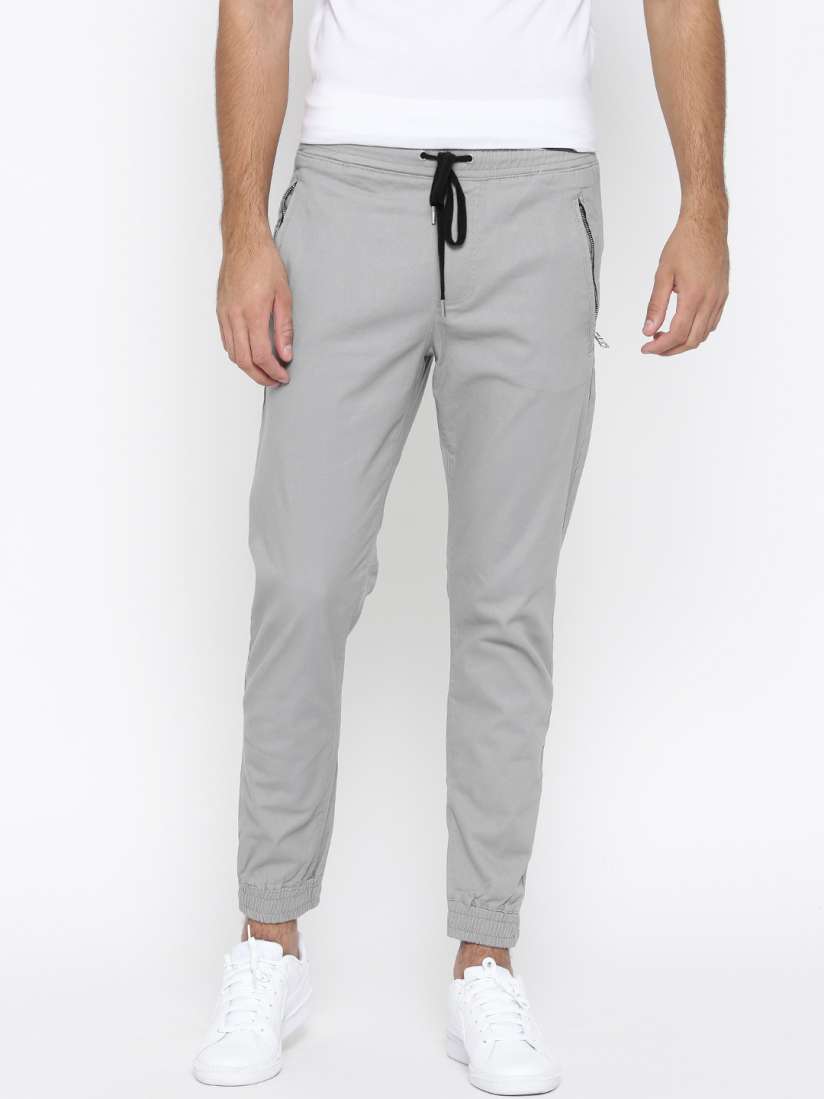 Buy FOREVER 21 Men Grey Solid Joggers Trousers for Men 2093558 Myntra