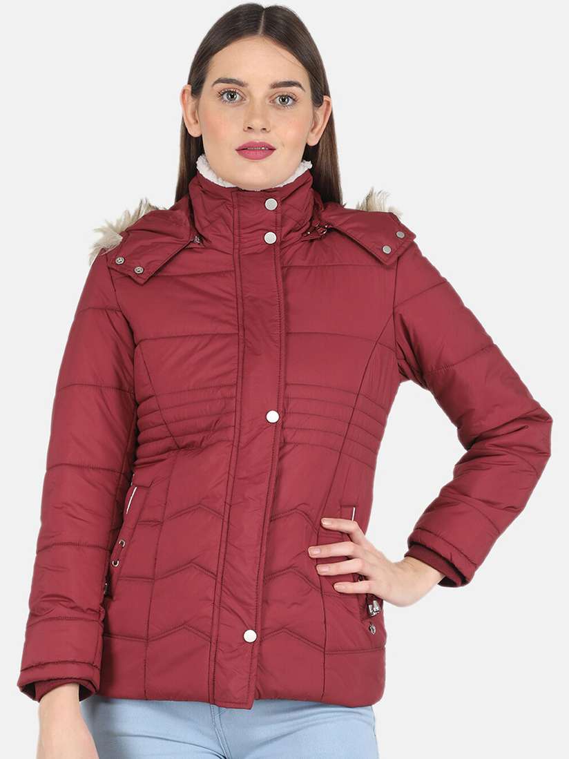 Padded Jacket Maroon Parka Jacket Buy Monte Carlo Women Maroon