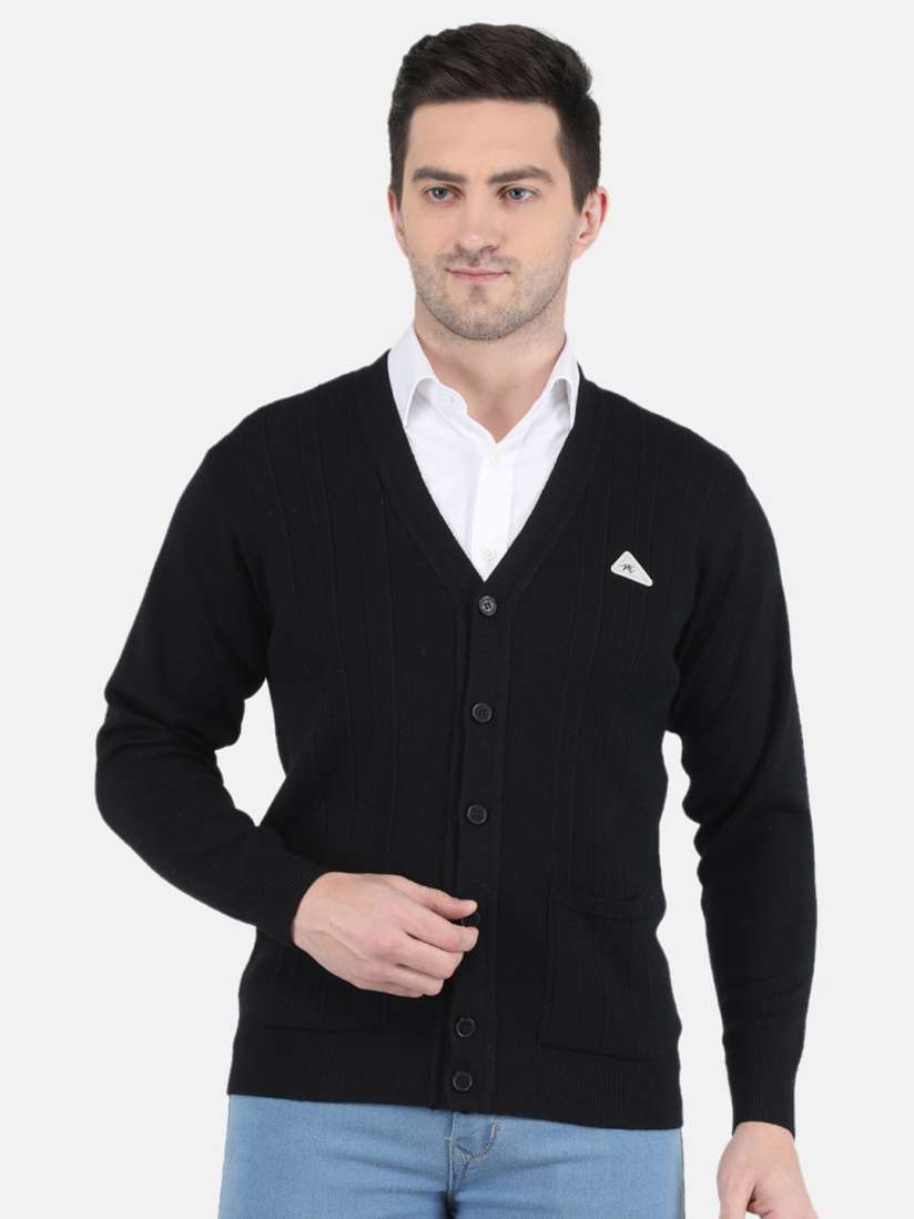 Buy Monte Carlo Men Black Woolen Cardigan Sweaters for Men 20943328 Myntra