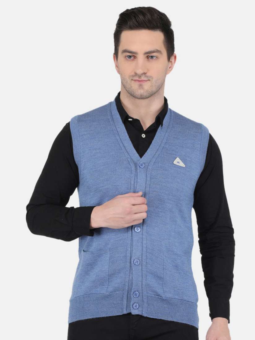 Buy Monte Carlo Men Blue Solid Wool Cardigan Sweaters for Men 20943418 Myntra
