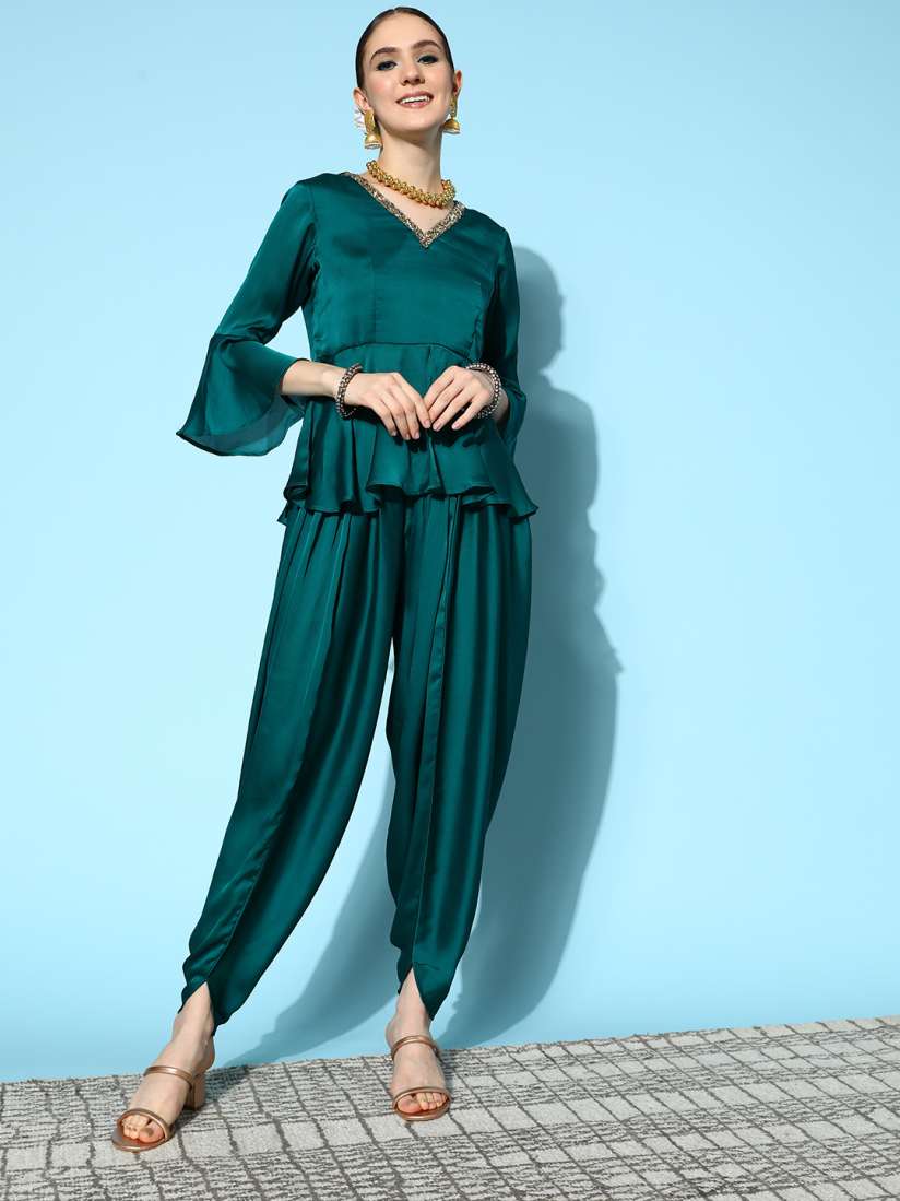 Dhoti pants with peplum top online deals