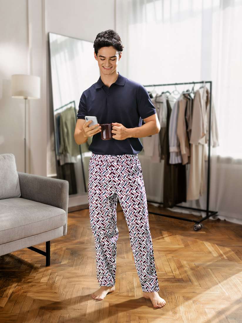 Buy Pepe Jeans Men Red Printed Cotton Lounge Pants Lounge Pants