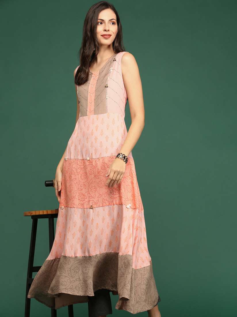 Myntra peach dress 2025