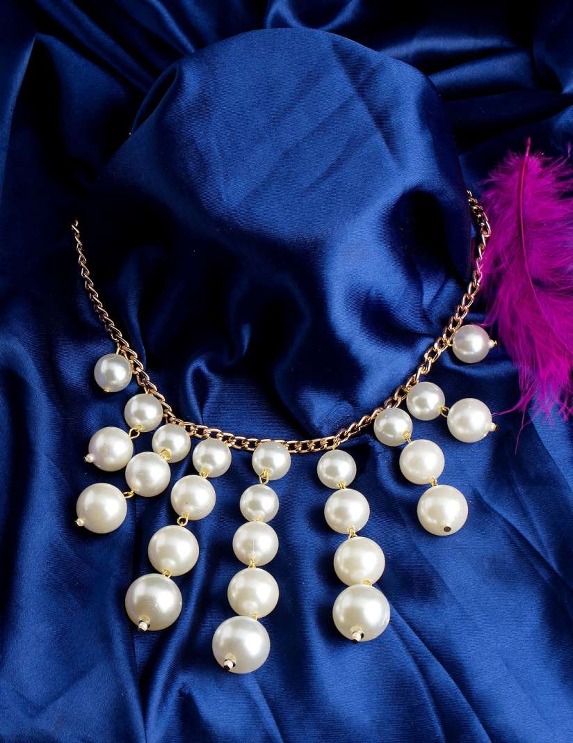 Buy Voylla Rose Gold Plated Pearl Neck Piece Necklace and Chains for Women 2095590 Myntra