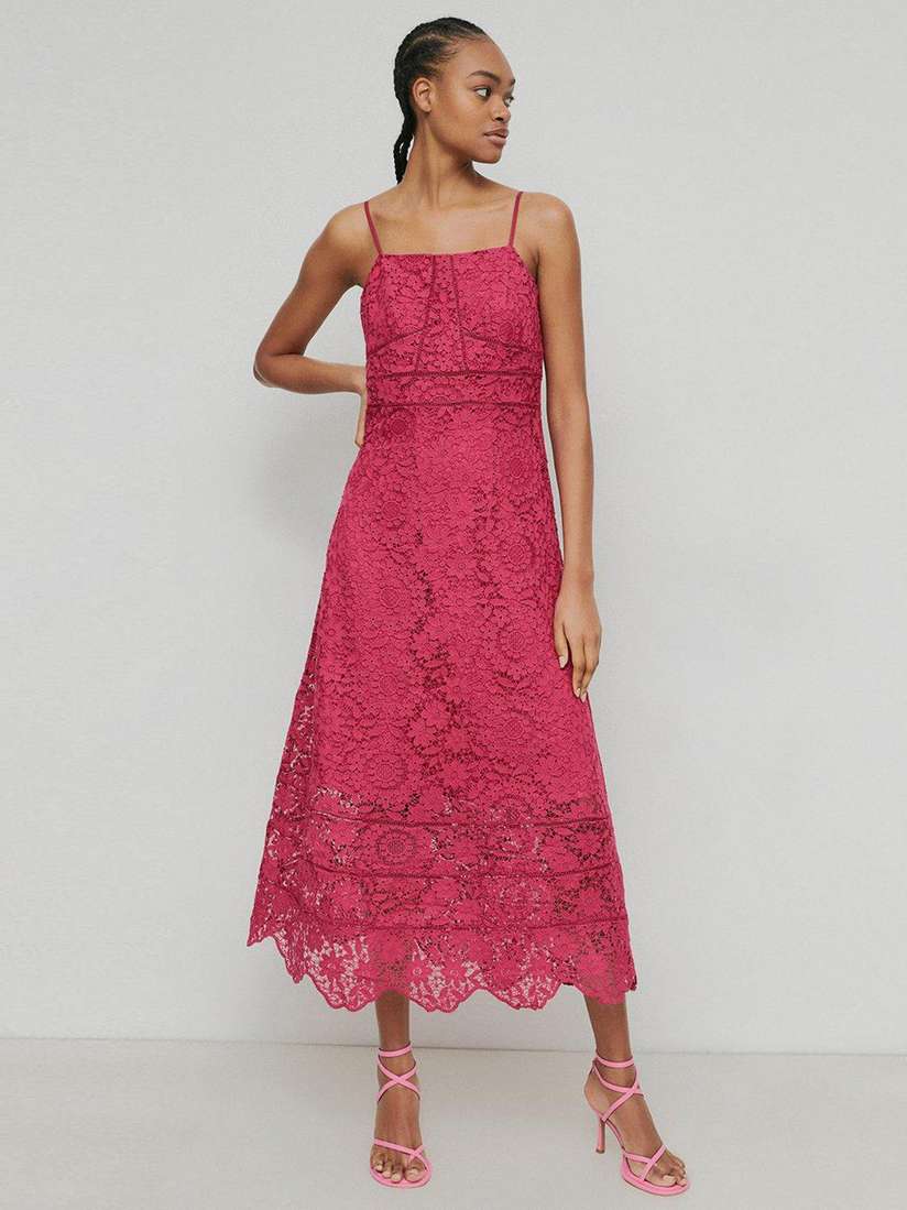 Buy NASTY GAL Magenta Floral Lace A-Line Strappy Maxi Dress - Dresses for  Women 20956594 | Myntra