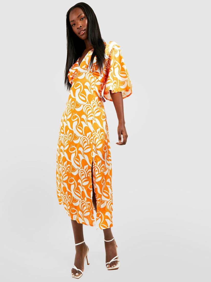 Boohoo mustard dress cheap