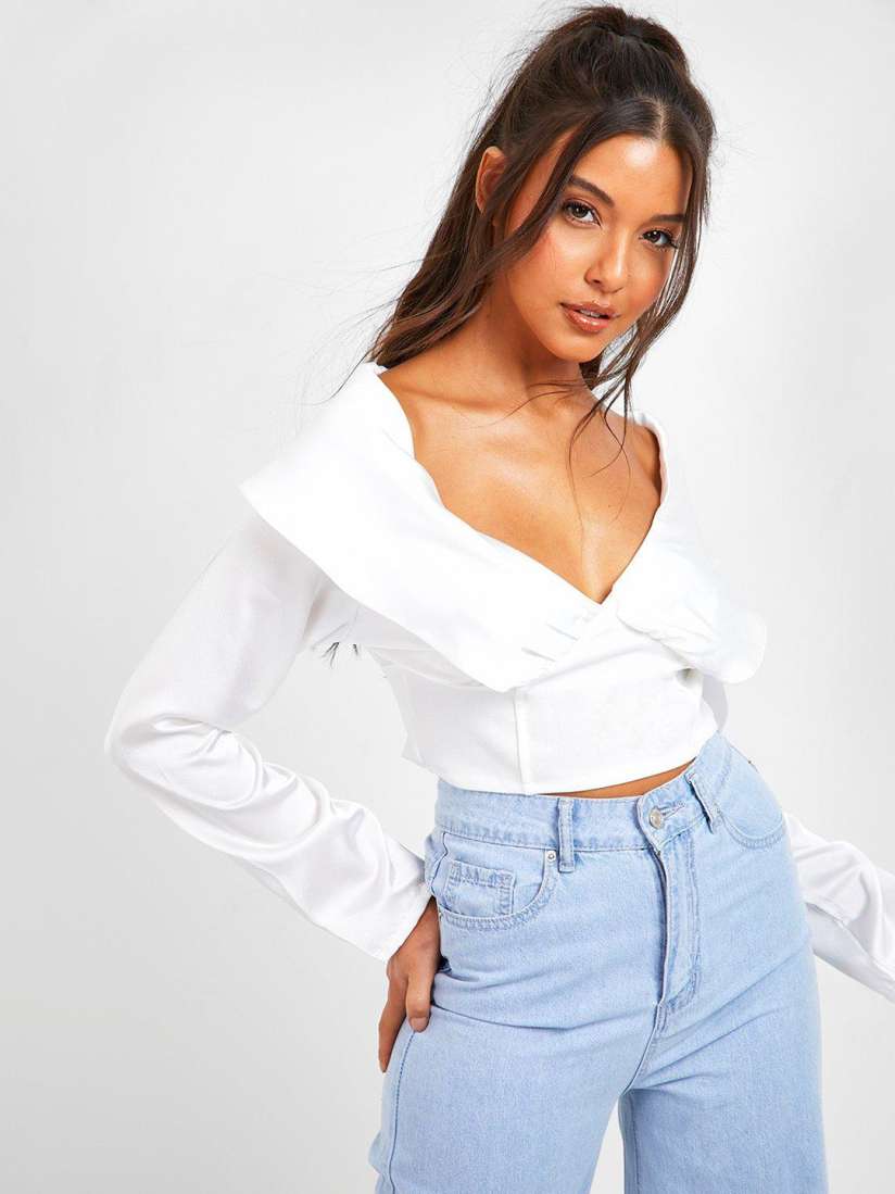 White satin corset top discount