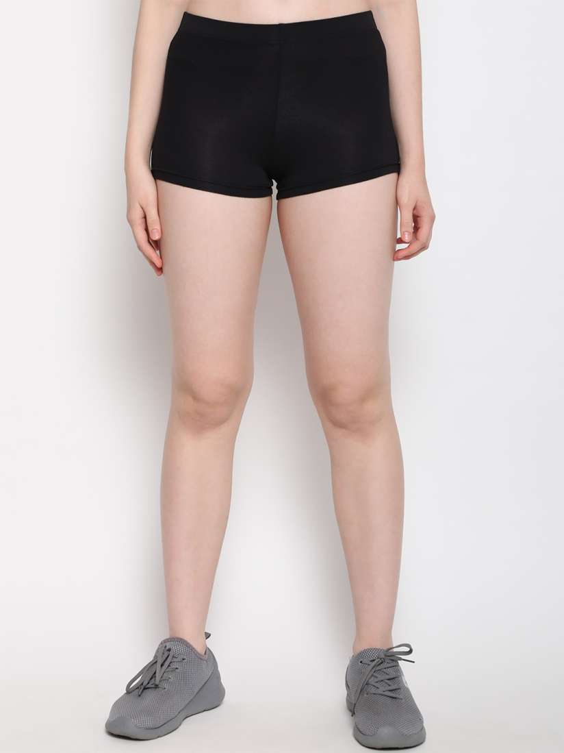 Buy Outflits Women Black Skinny Fit High Rise Cycling Hot Pants Shorts Shorts for Women 20958132 Myntra
