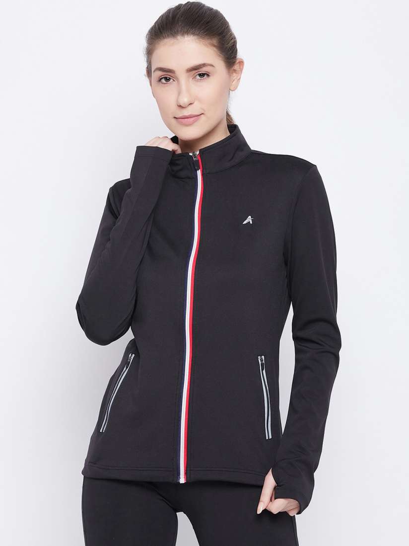 Womens black gym jacket on sale