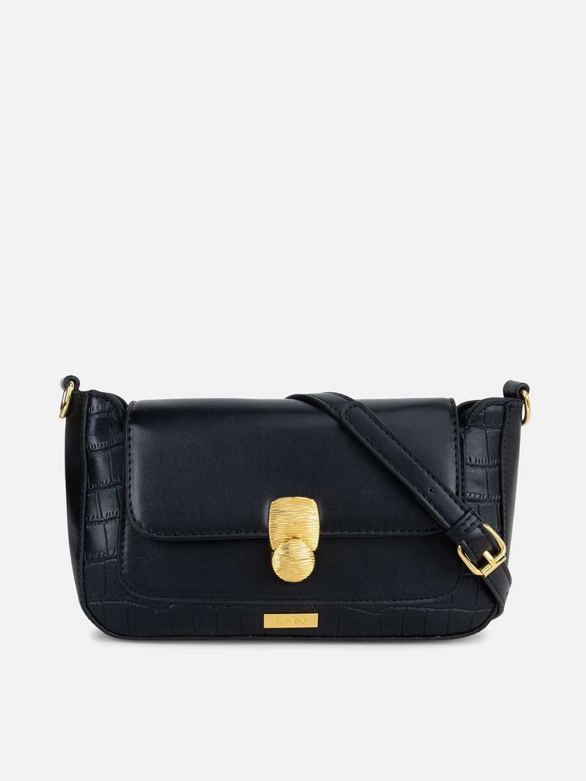 Buy Kazo Black Textured PU Structured Sling Bag Handbags for Women 20959186 Myntra