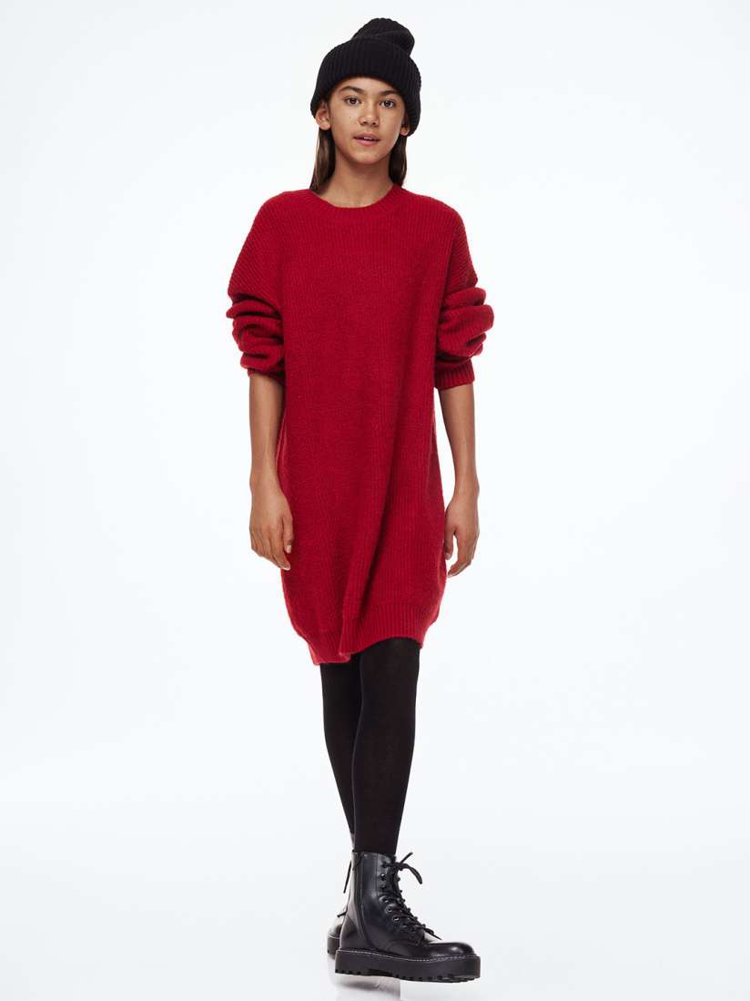 Buy H M Red Knitted Jumper Dress Dresses for Girls 20959560 Myntra
