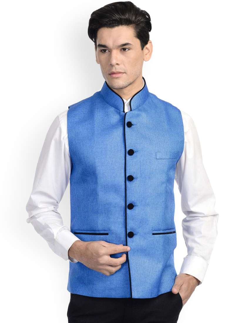 Buy Wintage Men Blue Nehru Jacket Nehru Jackets for Men 2096102 Myntra