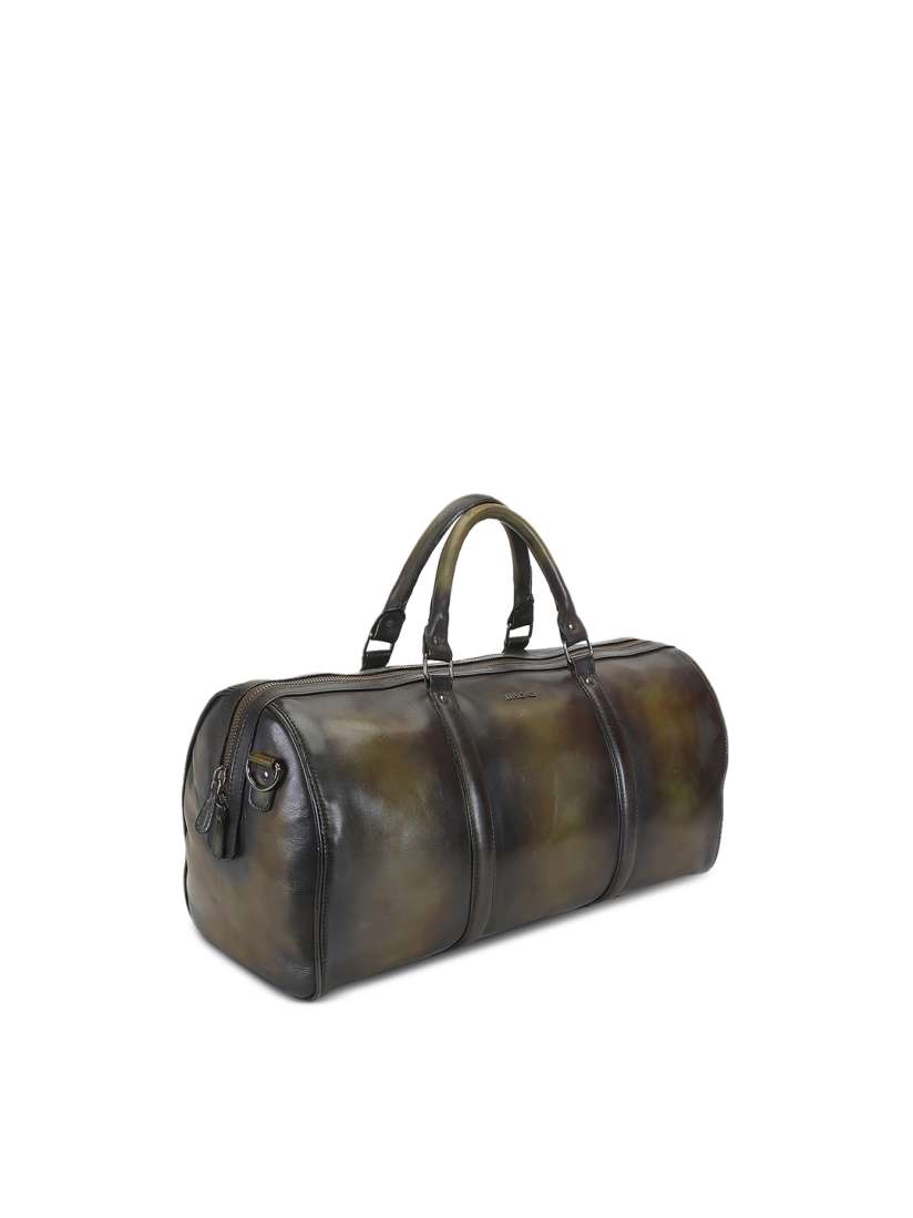Buy BRUNE Men Olive Brown Genuine Leather Duffle Bag Duffel Bag for Men 2096335 Myntra