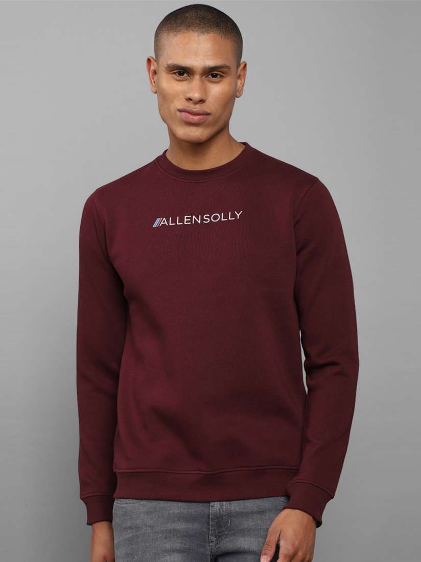 Buy Allen Solly Men Maroon Cotton Sweatshirt Sweatshirts for Men 20965708 Myntra
