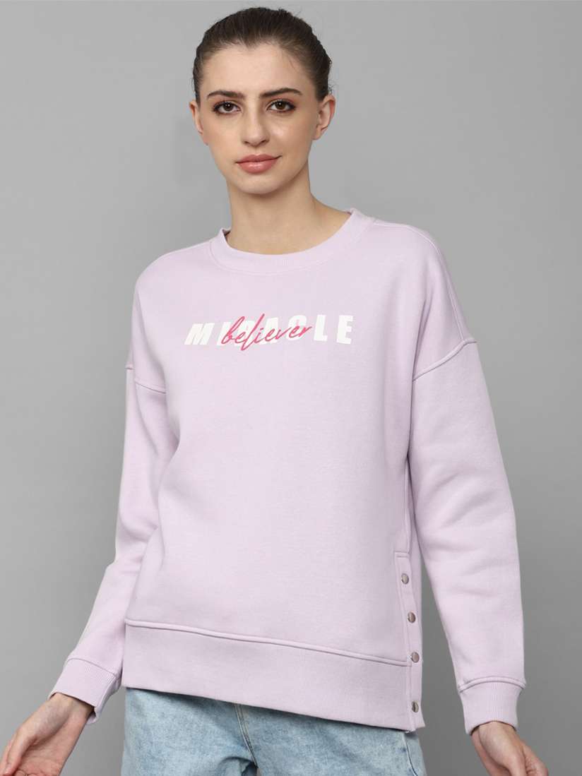 Buy Allen Solly Woman Women Purple Printed Sweatshirt Sweatshirts for Women 20965776 Myntra