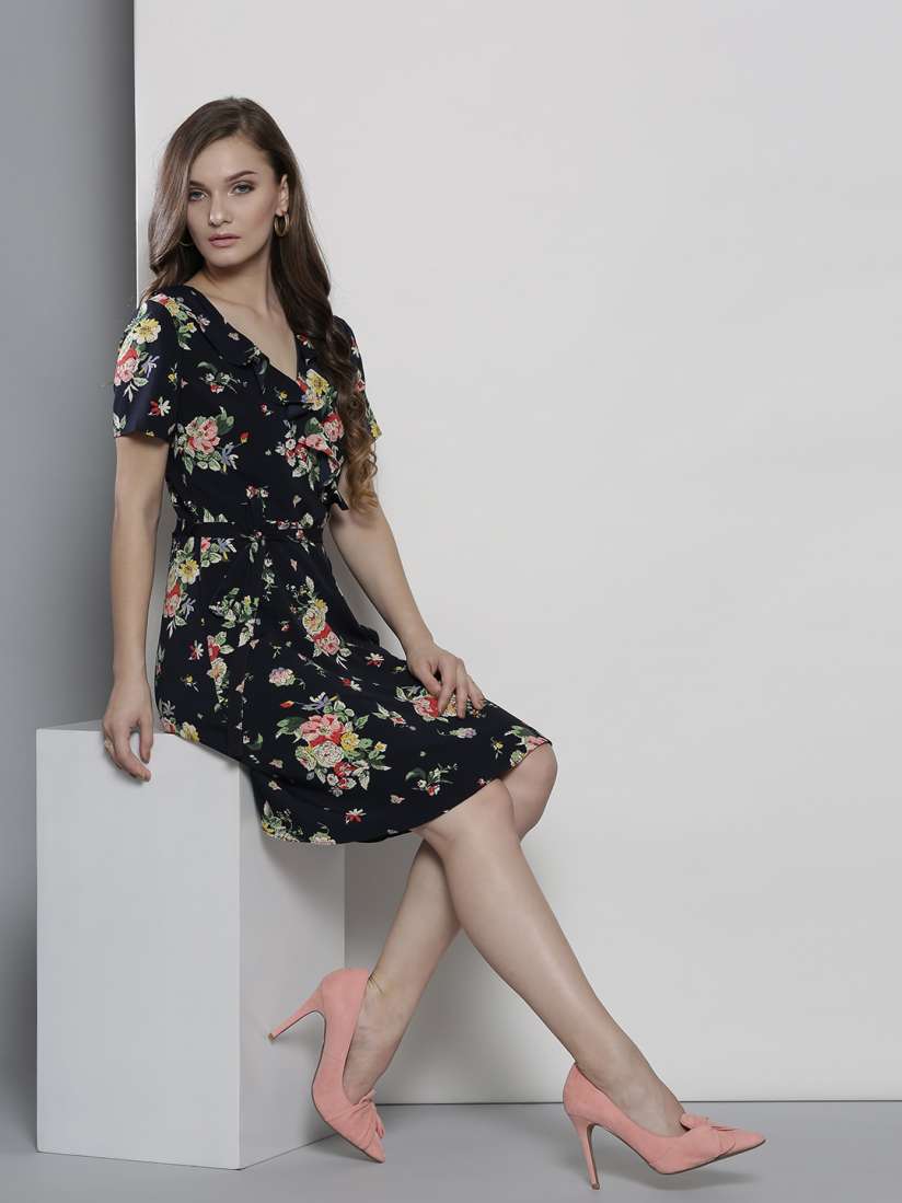 Dorothy perkins navy floral dress hot sale