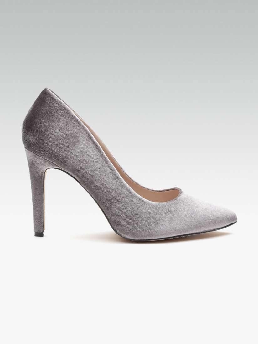 Grey velvet pumps hot sale