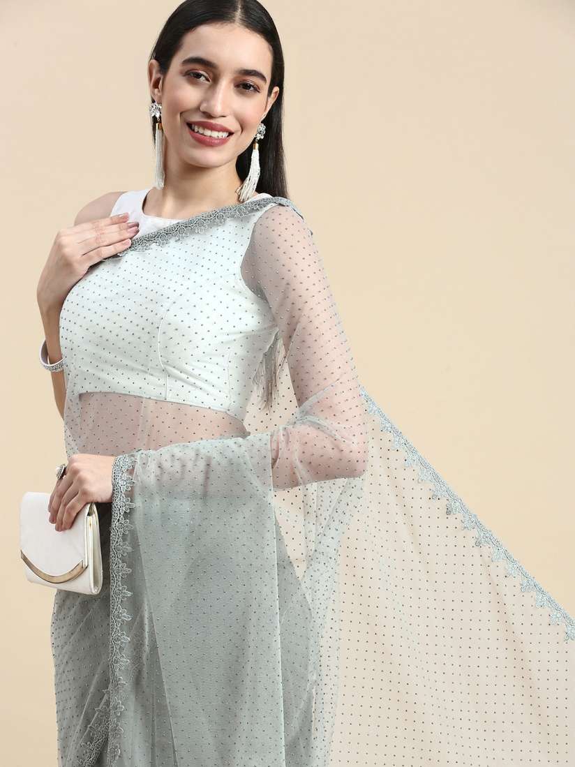 Buy kasee Floral Embellished Net Saree Sarees for Women 20969138 Myntra