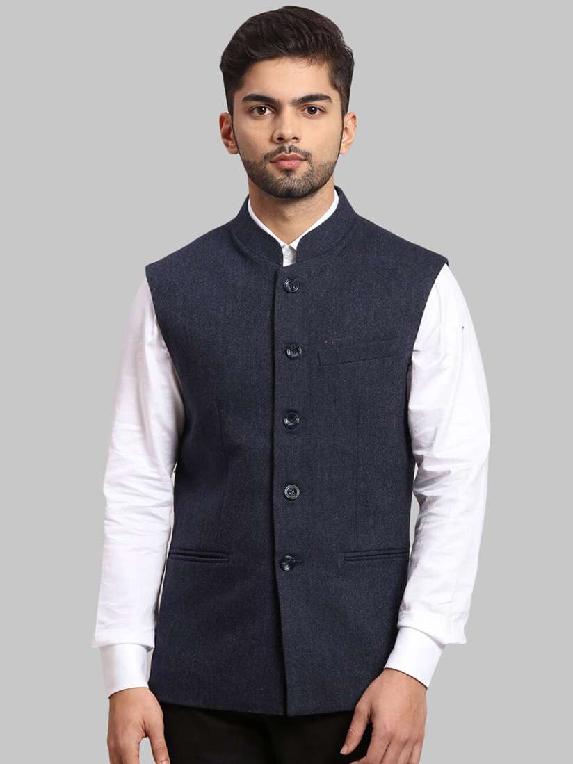 Buy ColorPlus Men Navy Blue Nehru Jacket Nehru Jackets for Men 20969624 Myntra