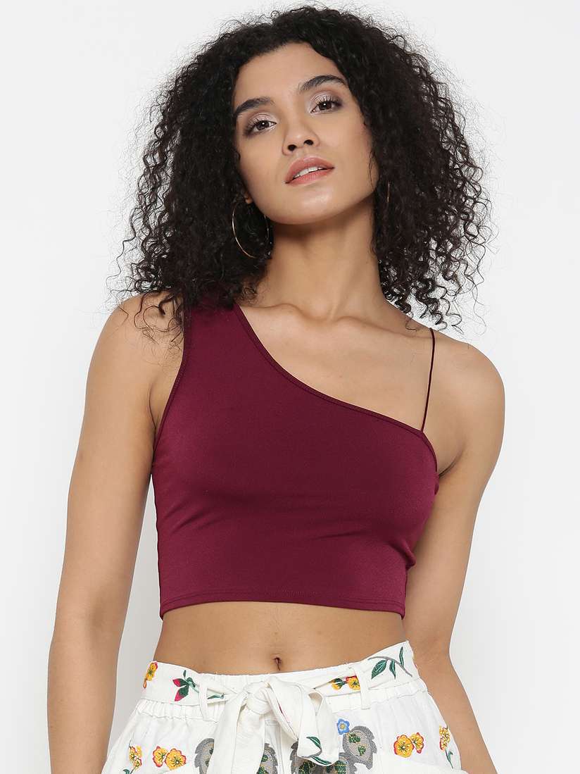 one shoulder crop top forever 21